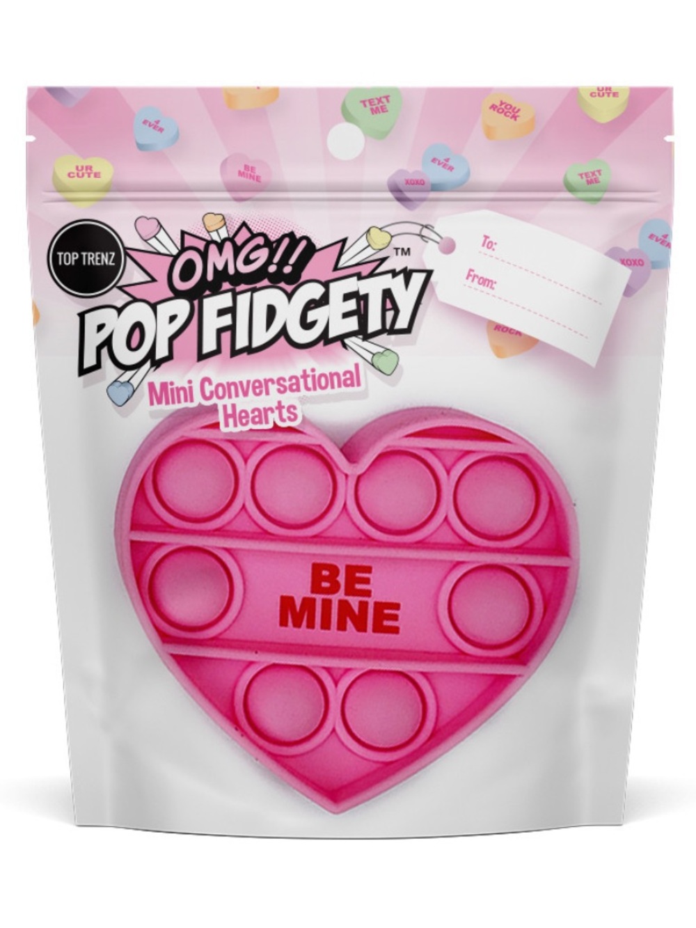 OMG!! Pop Fidgety Mini Conversational Hearts - Pink